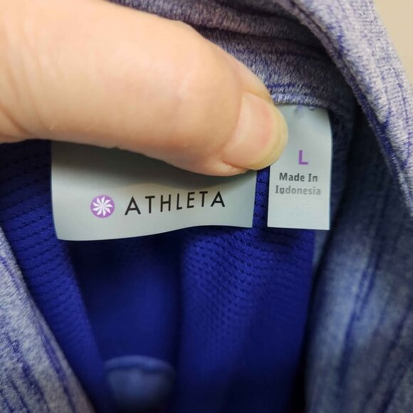 Athleta Blue Striped Hoodie Sweatshirt - Picture 9 of 9